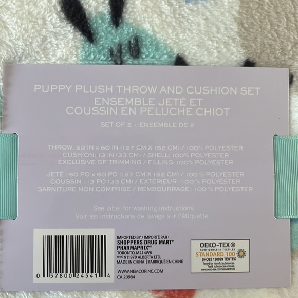 NWT puppy plush throw and cushion set - Picture 3 of 3